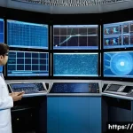 핵융합 반응로와 국제 공동 연구 - A group of diverse, professional scientists, men and women of various ethnicities, all wearing clean...